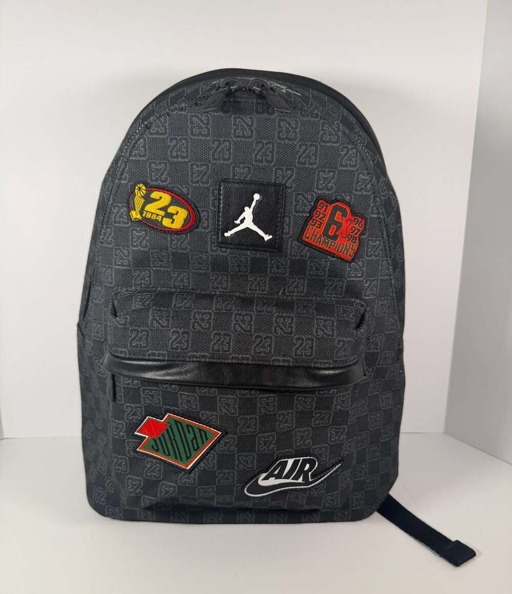 Jordan Air Monogram Championship Backpack 20L🔥New Black Bookbag School Bag MA91
